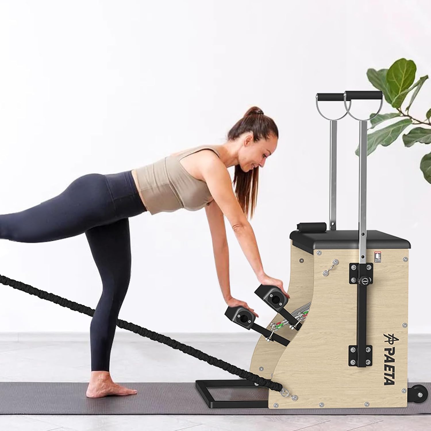 Pilates Yoga Combo - เก้าอี้พิลาทิส, เก้าอี้พิลาทิสแบบผสมผสาน, เก้าอี้วันดาพร้อมสายยางยืด, ที่จับ และแป้นเหยียบแยก, เก้าอี้โยคะพิลาทิสระดับมืออาชีพ