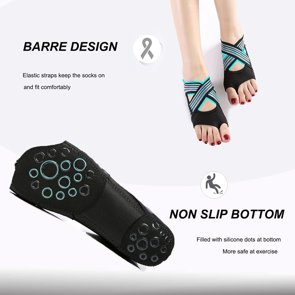 ถุงเท้าโยคะกันลื่นแบบไม่มีนิ้ว - Pilates Yoga Combo บทวิจารณ์และราคา