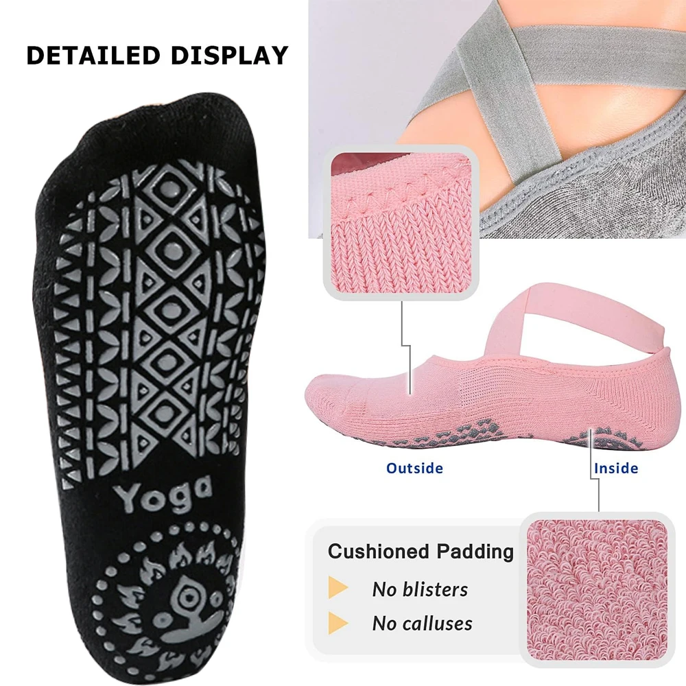 ถุงเท้าโยคะสำหรับผู้หญิง 1 คู่ - Pilates Yoga Ballet บทวิจารณ์และราคา