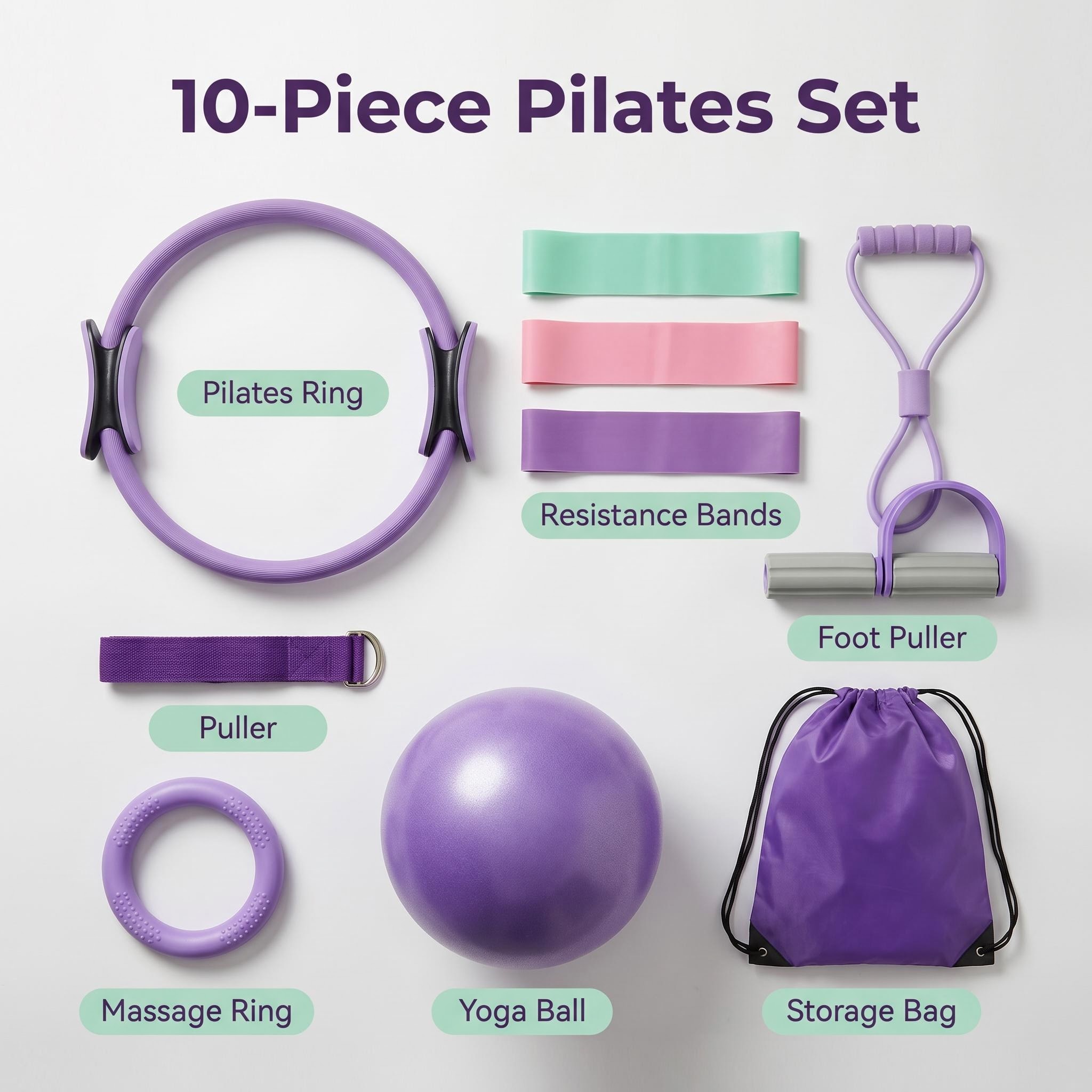 ชุดโยคะพิลาทิสแบบใหม่ 10 ชิ้น  - Pilates Yoga Combo บทวิจารณ์และราคา